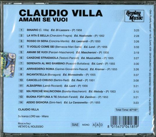 Amami se vuoi - CD Audio di Claudio Villa - 2