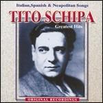 Greatest Hits. Italian, Spanish & Neapolitan Songs - CD Audio di Tito Schipa