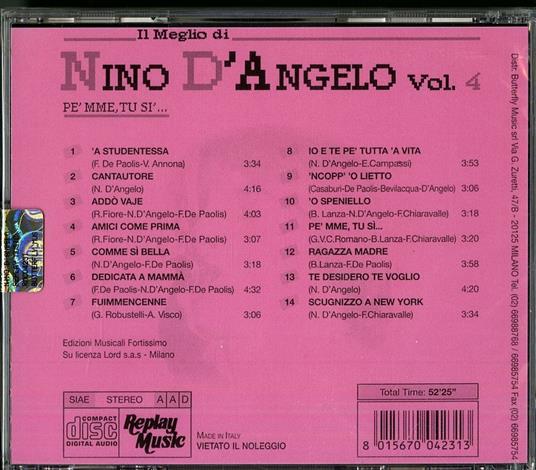 Pe' mme, tu si'. Il meglio di Nino D'Angelo vol.4 - CD Audio di Nino D'Angelo - 2