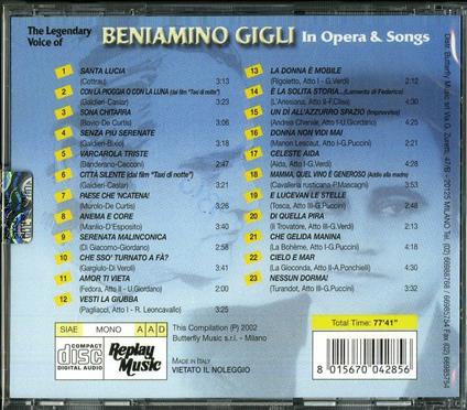 The Legendary Voice of Beniamino Gigli - CD Audio di Beniamino Gigli