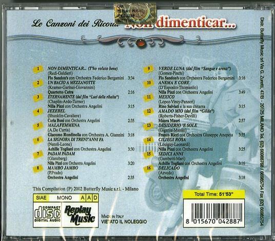 Le canzoni dei ricordi. Non dimenticar - CD Audio - 2