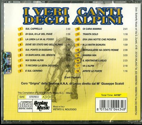 I veri canti degli alpini - CD Audio - 2