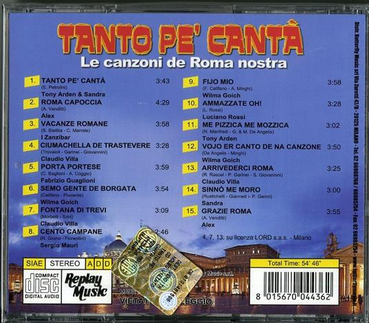 Tanto pe' cantà. Le canzoni de Roma nostra - CD Audio - 2