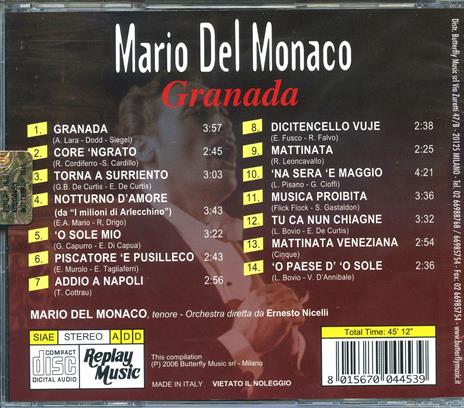 Granada - CD Audio di Mario Del Monaco - 2