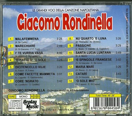 Le grandi voci della canzone napoletana - CD Audio di Giacomo Rondinella - 2