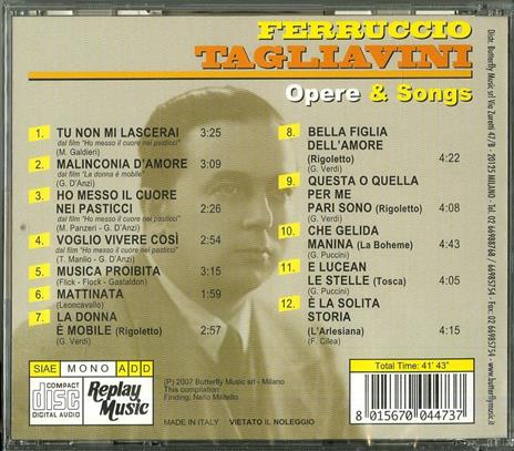 Opere & Songs - CD Audio di Ferruccio Tagliavini - 2