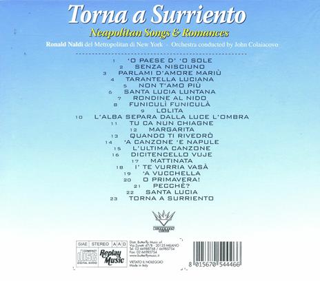 Torna a Surriento - CD Audio di Ronald Naldi - 2