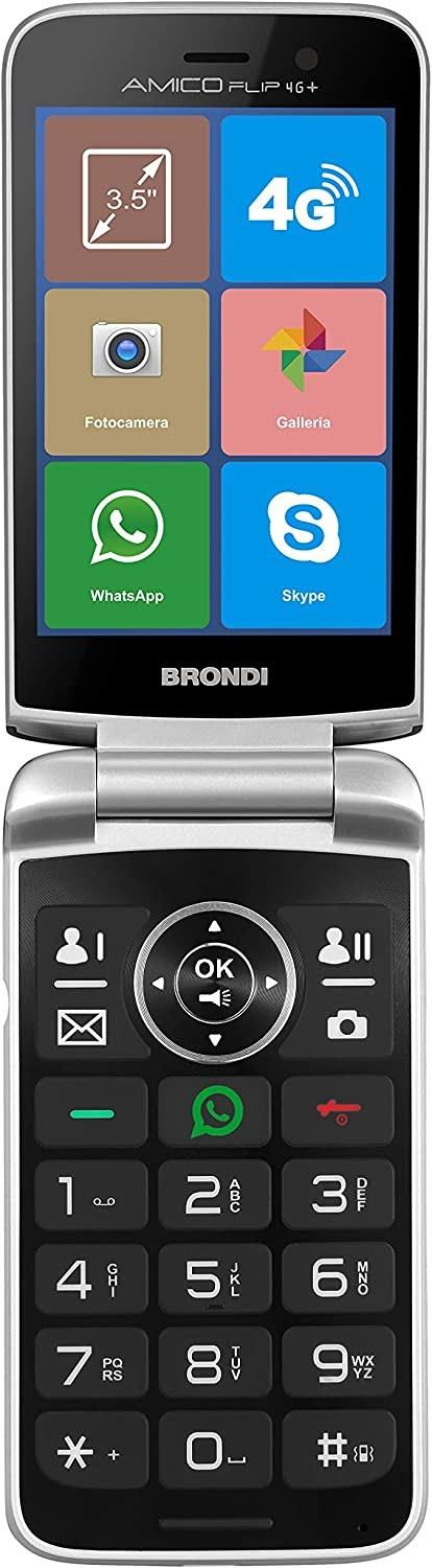 Brondi Amico Flip 4G+ Telefono Cellulare per Anziani GSM DUAL SIM con Tasti  Gran - Brondi - Telefonia e GPS | IBS