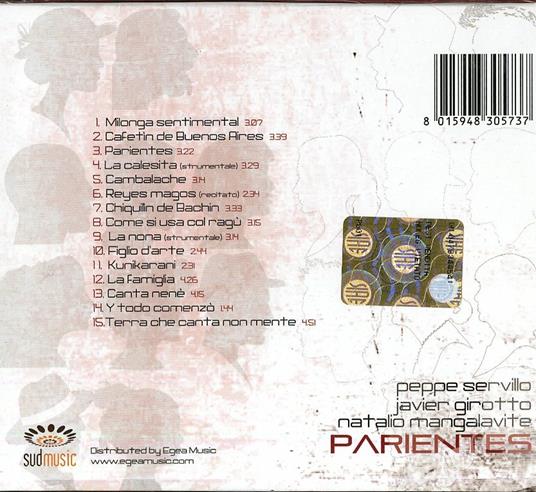 Parientes - CD Audio di Javier Girotto,Peppe Servillo,Natalio Luis Mangalavite - 2