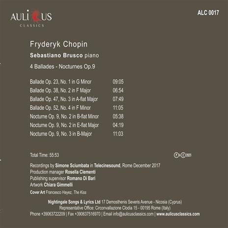4 Ballades Nocturnes op.9 - CD Audio di Frederic Chopin,Sebastiano Brusco - 2