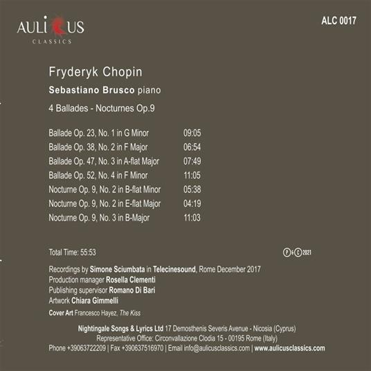 4 Ballades Nocturnes op.9 - CD Audio di Frederic Chopin,Sebastiano Brusco - 2