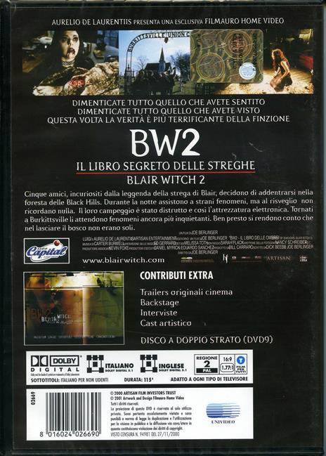 The Blair Witch Project 2. Il libro segreto delle streghe di Joe Berlinger - DVD - 2