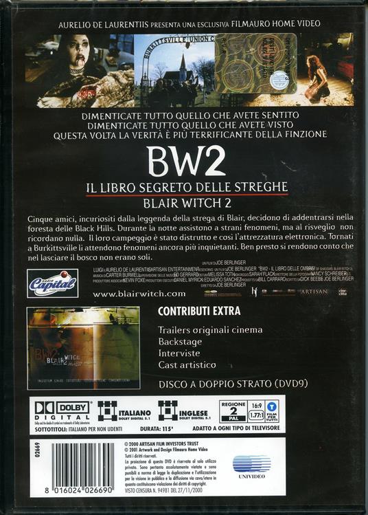 The Blair Witch Project 2. Il libro segreto delle streghe DVD Film di Joe Berlinger