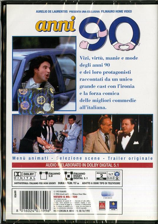 Anni 90 di Enrico Oldoini - DVD - 2