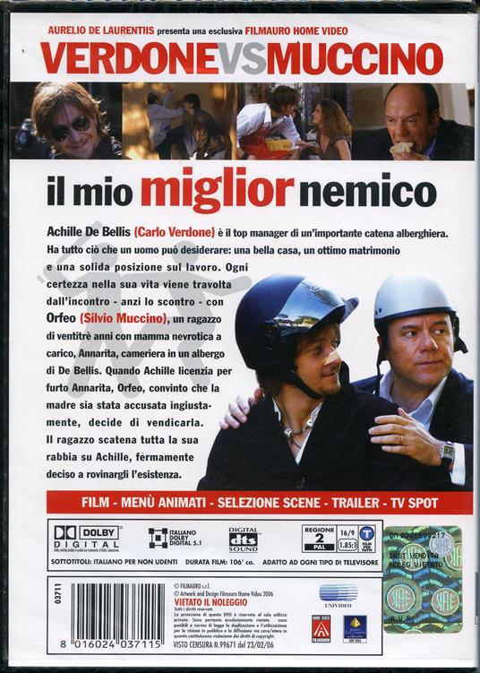 Il mio miglior nemico (1 DVD) - DVD - Film di Carlo Verdone Commedia | IBS