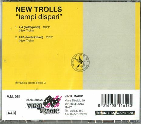 Tempi dispari - CD Audio di New Trolls - 2