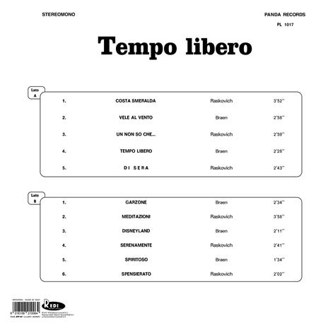 Tempo libero (140 gr. Limited Edition) - Vinile LP di Braen-Raskovich - 2