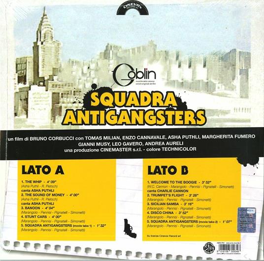 Squadra Antigangster (Colonna sonora) (Limited Blue Coloured Edition) - Vinile LP di Goblin - 2