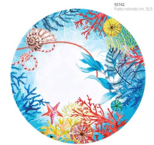 Reef , Piatto da 35,5 cm in Melamina ,Qualità Extra - Fade - Idee regalo |  IBS