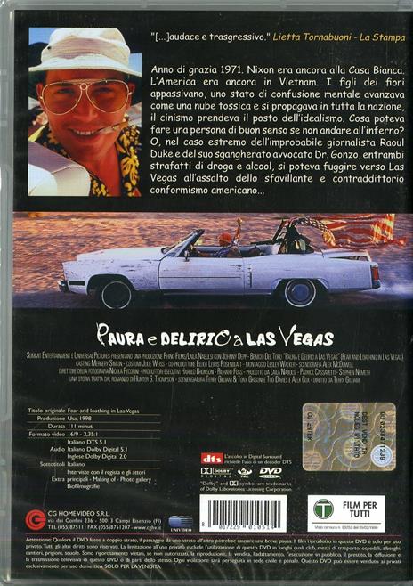 Paura e delirio a Las Vegas - DVD - Film di Terry Gilliam Drammatico | IBS