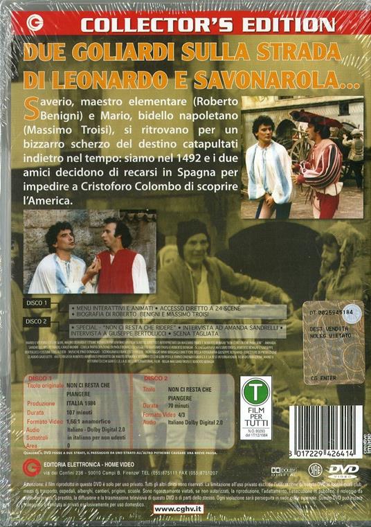 Non ci resta che piangere (2 DVD) - DVD - Film di Massimo Troisi , Roberto  Benigni Commedia | IBS