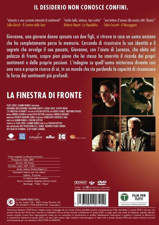 La finestra di fronte (DVD) - DVD - Film di Ferzan Ozpetek Commedia | IBS