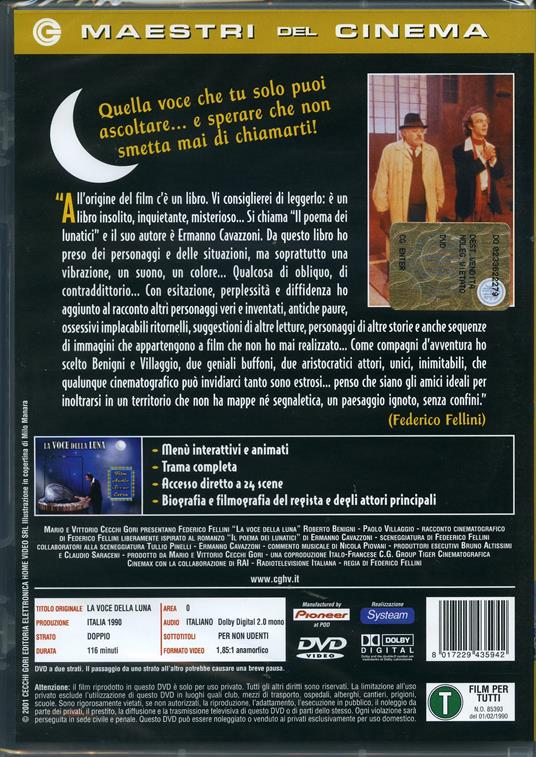 La voce della Luna - DVD - Film di Federico Fellini Drammatico | IBS