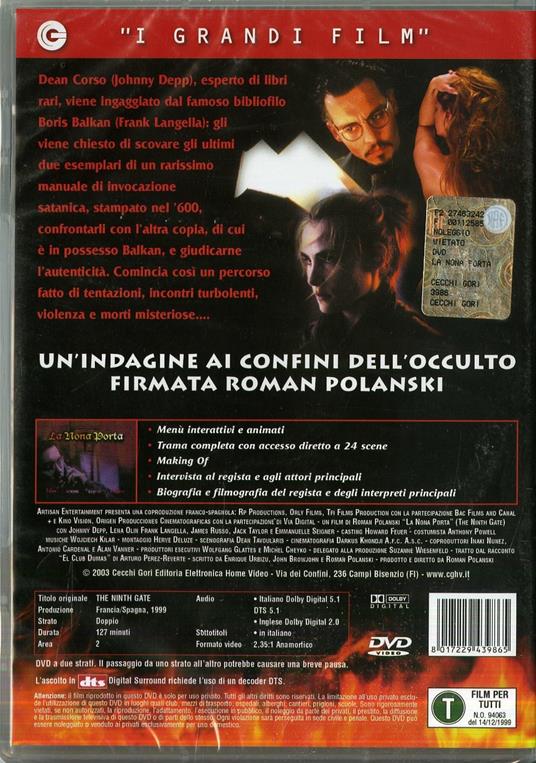La nona porta<span>.</span> Grandi Film di Roman Polanski - DVD - 2
