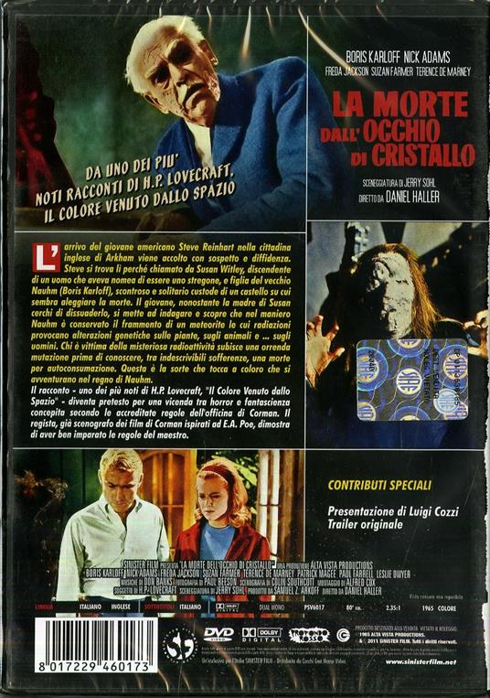 La morte dall'occhio di cristallo di Daniel Haller - DVD - 2