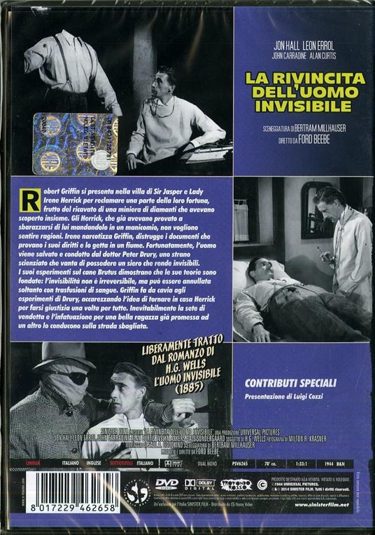 La rivincita dell'uomo invisibile di Ford Beebe - DVD - 2