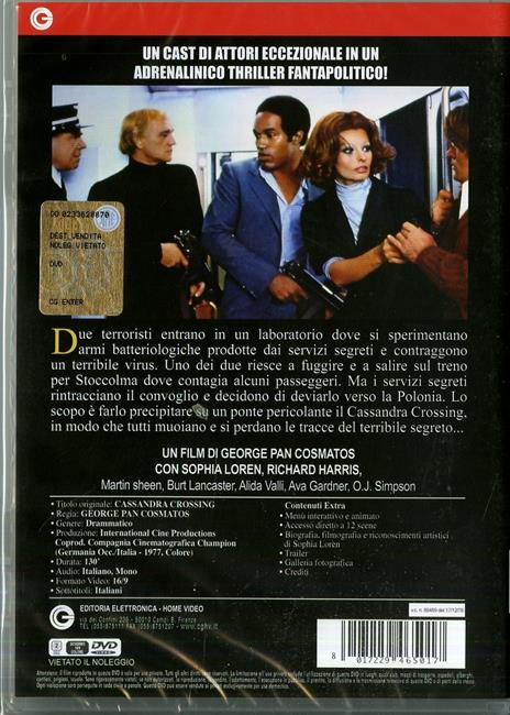 Cassandra Crossing - DVD - Film di George Pan Cosmatos Drammatico | IBS