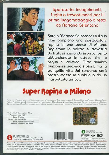 Super rapina a Milano di Adriano Celentano - DVD - 2