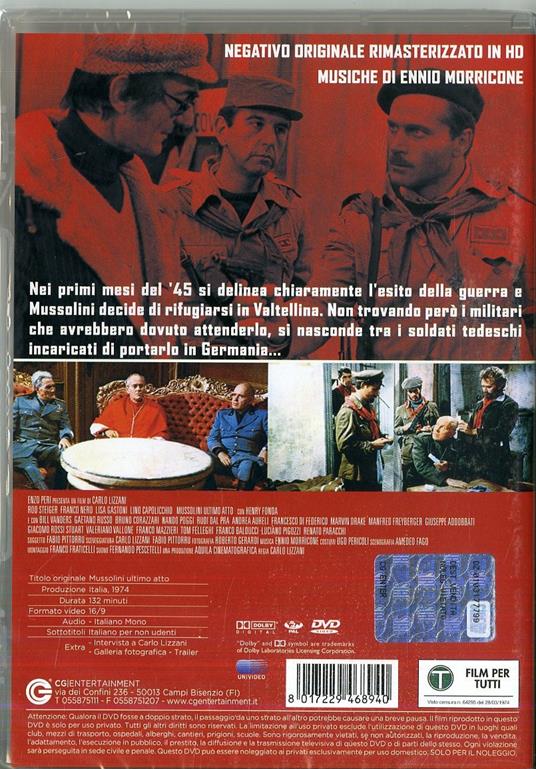 Mussolini. Ultimo atto (DVD) - DVD - Film di Carlo Lizzani Drammatico | IBS