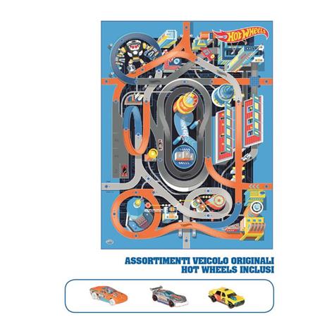 Hot Wheels. Tappetone gioco 120 x 90 cm con 1 Auto