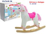 Nice & Good. Unicorno A Dondolo In Peluche H. 62 Cm Sella Cm 43. Box