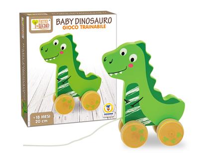 Fatto Di Legno - Baby Dinosauro Trainabile 19cm H.