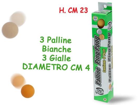 Palline Ping Pong 40 Mm 6 pezzi - Teorema - Ping pong - Giocattoli