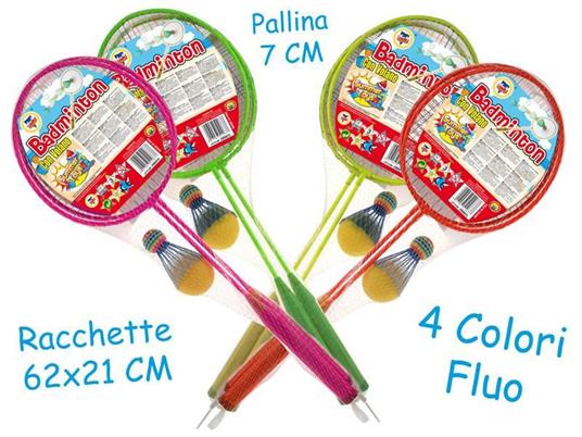 Racchette Badminton Fluo Con Volano E Pallina In Spugna - 2