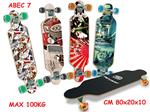 Skateboard Antiscivolo Abec-7 Ruote Led 100 Kg 80 Cm