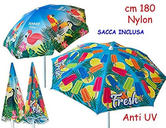 Teo'S. Ombrellone Nylon 180Cm 2 Modelli Uv Coat Tubo 28/32Mm. Busta - 2