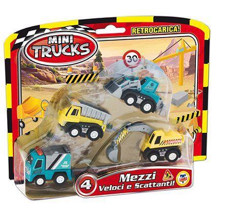 Mini Trucks. Blister 4 Mezzi A Retrocarica