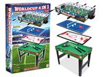 Tavolo da Gioco 4 in 1 in Legno, Calciobalilla, Ping Pong, Air Hockey, Biliardo