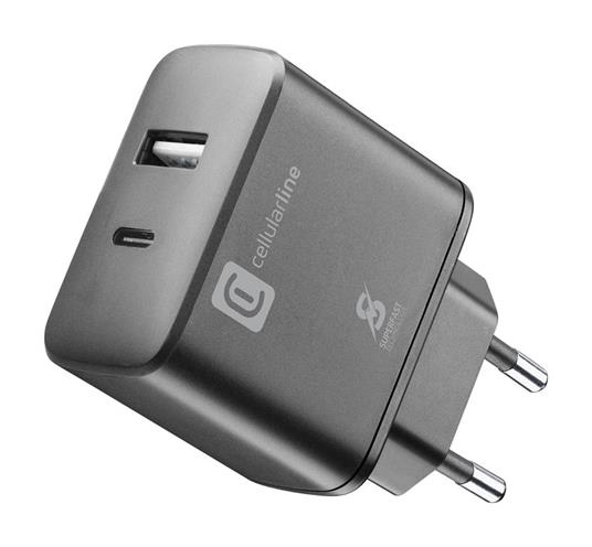 Cellularline Dual Super Fast Charger 25W - Samsung Caricabatterie da rete 2  porte USB e USB-C con tecnologia Super Fast Charge 25W - Cellular Line -  Telefonia e GPS | IBS