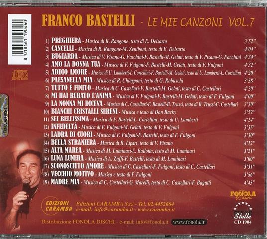 Le Mie Canzoni vol.7 - CD Audio di Franco Bastelli - 2