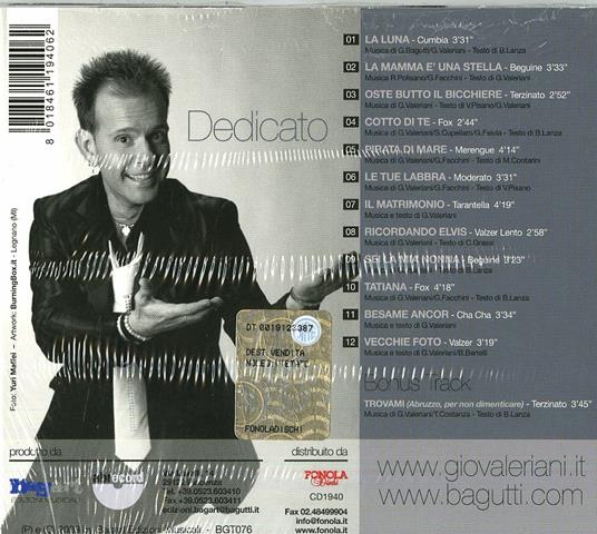 Dedicato - CD Audio di Giò Valeriani - 2