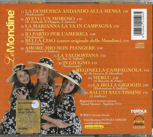 La Marianna in campagna - CD Audio di Le Mondine - 2