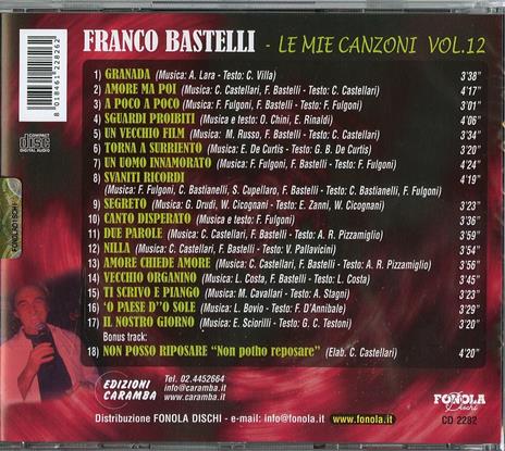 Le Mie Canzoni vol.12 - CD Audio di Franco Bastelli - 2