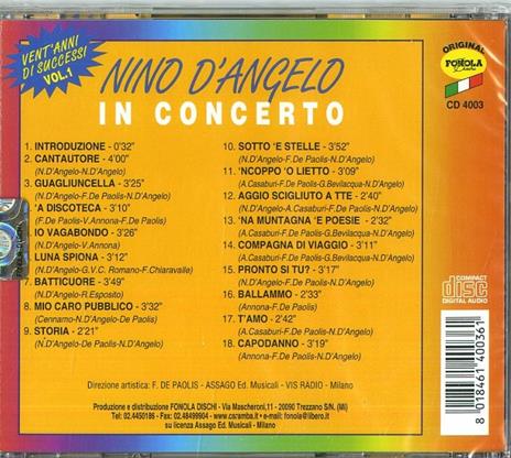 In Concerto vol 1 - 20 anni di successi - CD Audio di Nino D'Angelo - 2