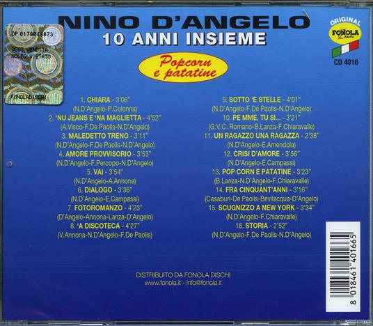 10 Anni insieme. Popcorn e patatine - Nino D'Angelo - CD | IBS