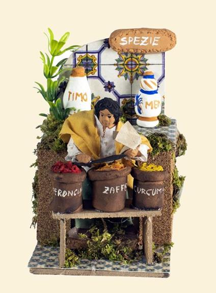 Venditore Di Spezie Con Movimenti 10cm Statuetta Per Presepe